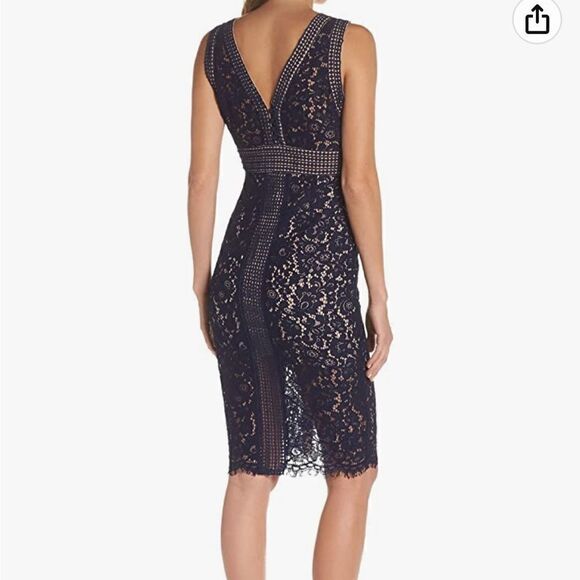 Bardot Morgan Lace Dress Black Midi S - Picture 4 of 8